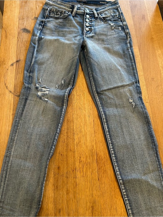 Judy Blue Denim - Judy Blue Grey Distressed Skinny Jeans with Button-Fly
